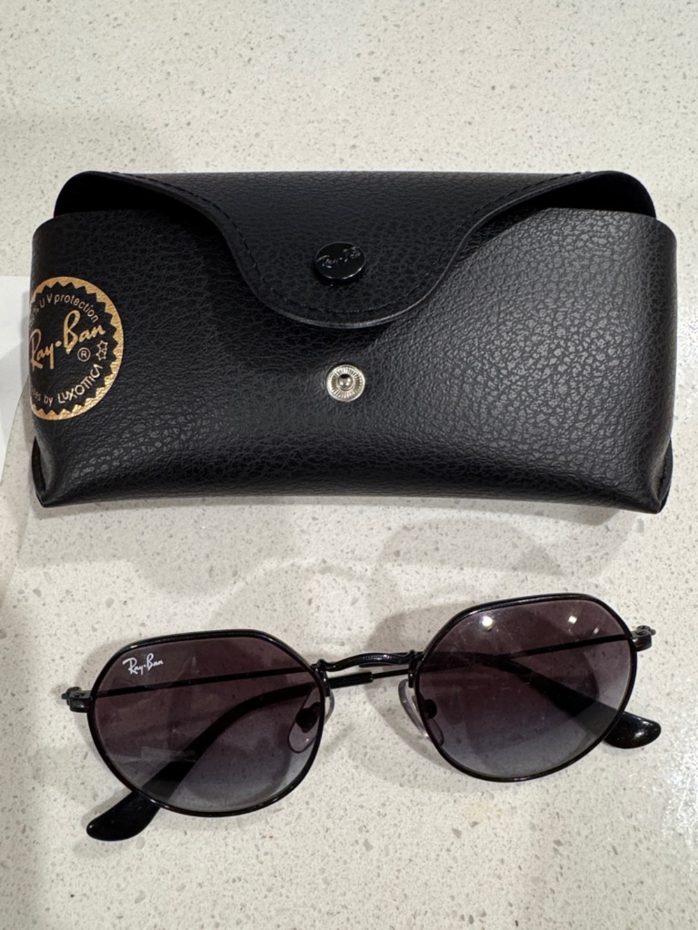 Ray-Ban Black Frame Sunglasses with Dark Gradient Lenses